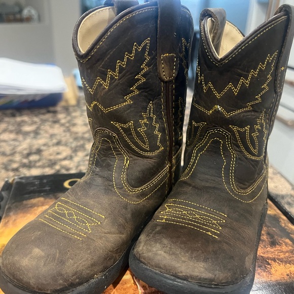OLD WEST TODDLER COWBOY BOOTS - ROUND TOE - Picture 4 of 10